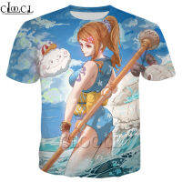 CLOOCL Hot Anime Nami 3D พิมพ์แขนสั้นผู้ชายผู้หญิง Street สไตล์รอบคอเสื้อยืด