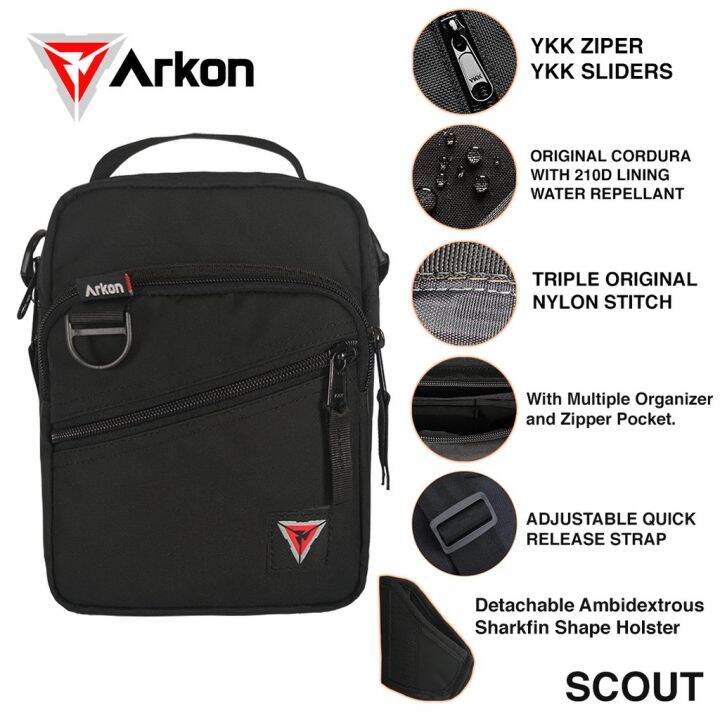 Arkon Scout Sling Bag Original Cordura Fabric, YKK Zipper and Sliders Long Lasting Quality Bag