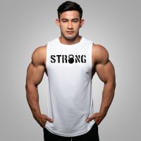 STRONG เสื้อแขนกุดเว้าแขนกว้าง Drop Arm Sleeveless Muscle Shirt