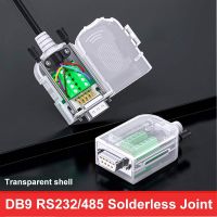 1pc DB9 Solderless Connector 9-pin Breakout Terminal Adapter RS232/COM Serial Port Plug Transparent Shell Male and Female Head