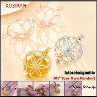 KONSIRAN สีเงินสี จี้ที่วางกรงลูกปัดหิน เงินสเตอริ่ง925 สีทอง จี้ที่วางหิน การออกแบบใหม่ อุปกรณ์ค้นหาและส่วนประกอบเครื่องประดับ ถาดเปล่าใส่ของ ผู้หญิงผู้ชาย