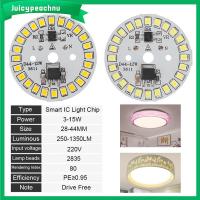 JUICYPEACHNU 1Pc กลม ไดร์เวอร์สมาร์ทไอซี AC220V 2835 SMD หลอดไฟ ถั่ว จานไฟ ชิป LED