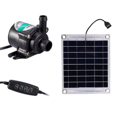 Mini Solar Water Pump 10W 12V Brushless Solar Panel Kit Black for Fish Water Pool Garden Decoration