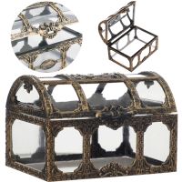 【hot】☫✁卐  Chest Jewelry Boxes Pirate Gold Coin Earrings Storage Transparent Display Organizer