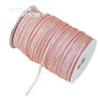 【YF】☞∈❁  (40 meters/lot) 1/8 (3mm) Flesh pink Metallic Glitter Colorful gift package ribbons wholesale