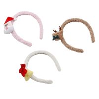 Lucu Natal Mini Santa Klaus Boneka Bando Rambut Wanita Makeup Ikat Kepala untuk Mencuci Wajah Shower Aksesori Rambut M6CD