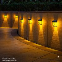 Solar Landscape LED Wall Lights Outdoor Wall Decor Solar Step Deck Wall Lamps Garden Lighting Warm/Colorful Light Waterproof