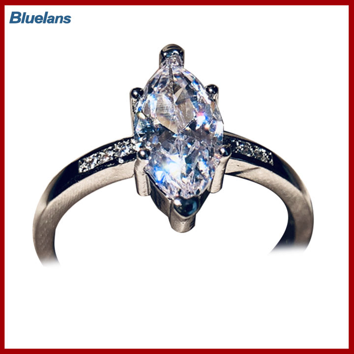 Bluelans®เจ้าสาวในการหมั้นแต่งงานแววเครื่องเพชรพลอยมาร์คีส์ตัด Rhinestone แหวนใส่นิ้ว