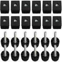 【cw】 12 Pcs negro Plastic plug con rosca para muebles de silla y piernas Plug for square tube。 【hot】 !