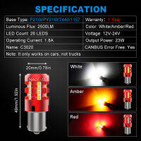 NAO 23วัตต์ P21W LED C An BUS 2500Lm PY21W ข้อผิดพลาดฟรี BA15S T20 7440 1156 BAU15S 7443 P215วัตต์ไม่มีไฮเปอร์แฟลช12โวลต์เลี้ยวโคมไฟ