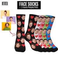 Custom Face Socks Personalized Heart Unisex Socks With Photo Print Pet Picture Mothers Day Family Anniversary Birthday Gift