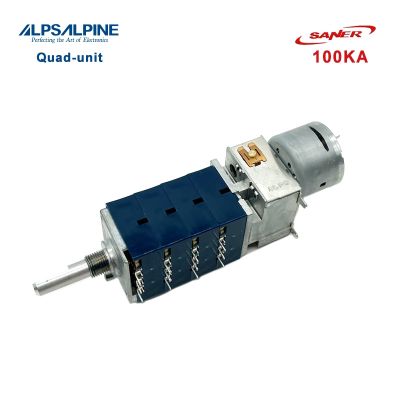 【CW】 ALPS 100KA Potentiometer with Motor unit Slotted Shaft 12Pin