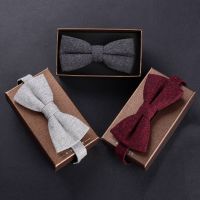 Bow tie Wedding Male groom Best man emcee suit jk tie Student solid color double wool bow Boys Clothing