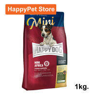 อาหารสุนัข Happy Dog Mini Africa อาหารสุนัขโตพันธุ์เล็ก เกรน-ฟรี 1กก. (1ถุง) Happy Dog Supreme Sensible Mini Africa Grain-Free Adult Dog Food 1kg. (1bag)