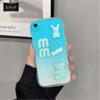 AnDyH เคสโทรศัพท์สำหรับ Vivo Y1S เคส Y91C 3D ตัวอักษรหมีการ์ตูนน่ารักป้องกันกล้องซิลิโคนนิ่มแบบพรีเมี่ยมไล่ระดับสีเคสป้องกันด้านหลังเป็นเคสคู่