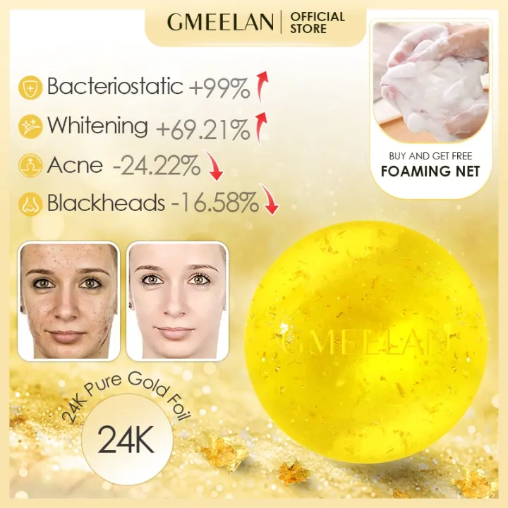 perla soap GMEELAN 24K Gold Whitening Soap Effective Facial Body Wash
