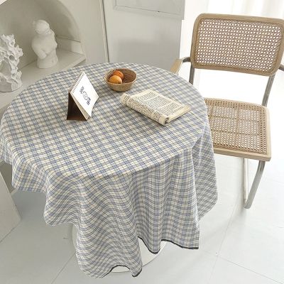 Korean Tablecloth Checkered Deisgn Soft Table Cover Table Protector Dust-proof Photo Props Home Decor