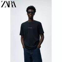 ✶℡ ZARA summer mens letter cotton short-sleeved round neck T-shirt 4087445 800