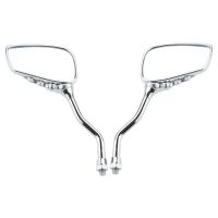 2Pcs Professional Motorcycle Mirror Motorbike Pair Chrome Skeleton Skull Mirrors Rear View 10mm Motorcycle-rearview-mirror