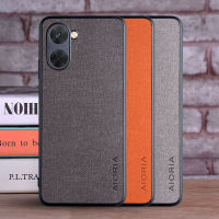 เคสโทรศัพท์ Aioria สำหรับ Oppo Realme 10 4G 5G สิ่งทอปิดหลังหรูหราแฟชั่นหนัง TPU นิ่มข้างเคสป้องกันแบบแข็งคลุมทั้งหมดกล้องกันกระแทก