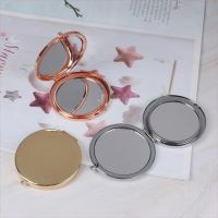 【BEIBEI】 Vintage Alloy Compact Pocket Mirror Folded Makeup Cosmetic Mirror Magnifying