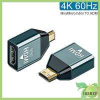 IHBNEP ตัวแปลงอลูมิเนียมอัลลอยด์คอมพิวเตอร์โทรทัศน์จอมอนิเตอร์ความละเอียด4K 60HZ ใช้งานร่วมกันได้กับอะแดปเตอร์ HDTV Micro HD เป็น HDMI