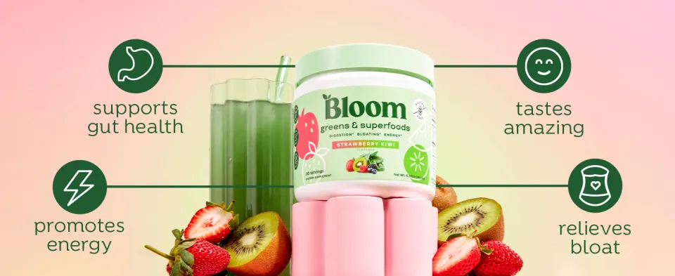 Bloom Nutrition Super Greens Powder Smoothie & Juice Mix - Probiotics for Digestive Health & Bloating Relief for Women, Digestive Enzymes with