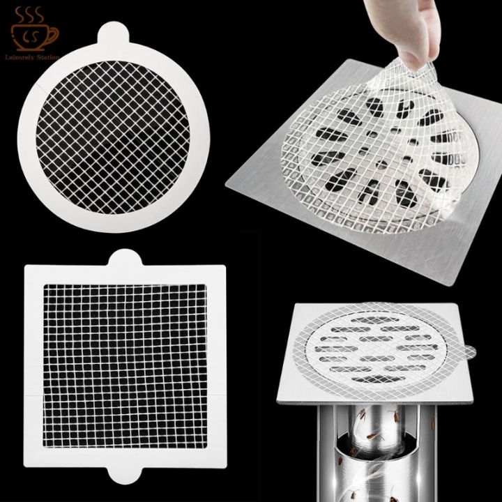 10pcs Disposable Shower Drain Hair Catcher, Anti-Blocking Floor