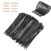 100pcs black Self-locking plastic nylon cable tie black 4x150mm cable tie fastening ring 3x150mm industrial cable tie