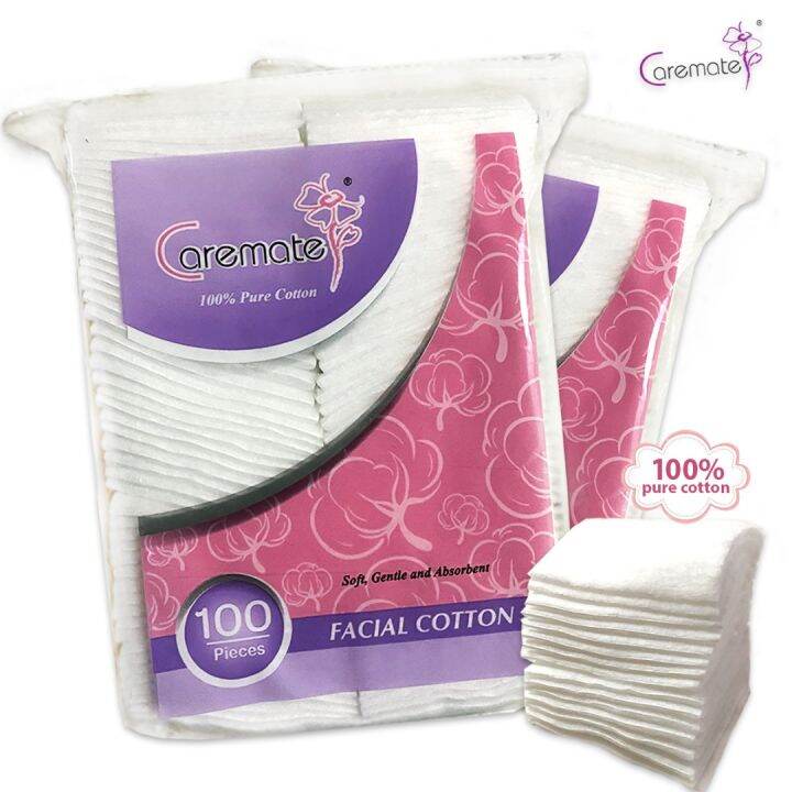 Caremate Facial Cotton Pad 100's x 2 Packets Lazada