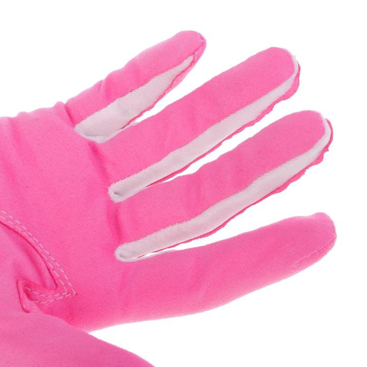 lazaralife-1-คู่ผู้หญิงถุงมือกอล์ฟซูเปอร์ไฟเบอร์ผ้าลื่นระบายอากาศสีชมพู