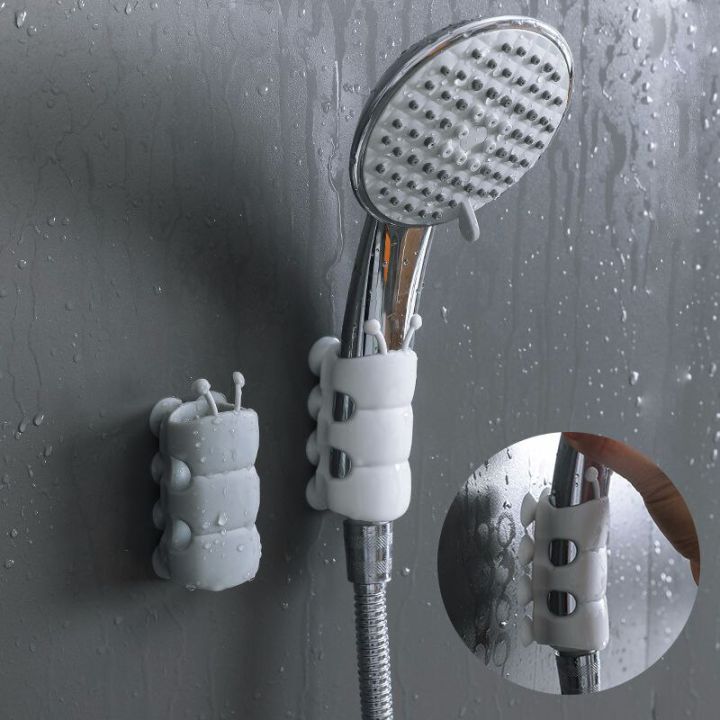 hot-k-ที่วางฝักบัวฝักบัว1ชิ้น-ทนทานใช้ซ้ำได้ของเล่นเด็กซิลิโคนที่แขวนติดผนังแบบมือถือพรมห้องน้ำกันลื่นของใช้ในห้องน้ำ