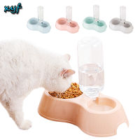 Cat Bowl Dog Bowl Cat Food Trough with Waterer Double Bowl Drinking Water Elevated Cat Deep Dish Large Capacity Litter Box