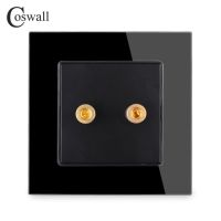 Coswall หน้าจอโทรศัพท์คริสตัลเทมเปอร์ปลั๊กเต้ารับเต้าเสียบออดิโอชุด C1สีเทาสีทองสีดำสีขาว