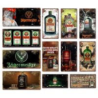 Jagermeister Licenses Plate Vintage Metal Plaque Alcohol Tin Signs Yege Holy Deer Wine Metal Plate Pub Bar Man Cave Wall Decor