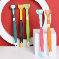 Three Sided Pet Toothbrush Long handle Tooth Brush cat dog Bad Breath Tartar Teeth Care Tool Soft pet Cleaning Supplies Brushes  Combs