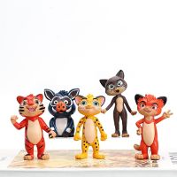 (Popular toys) 5ชิ้น/เซ็ตรัสเซียอะนิเมะ Leo แอมป์; Tig พีวีซีแอ็คชั่นของเล่นเสือเสือดาวพี่น้องรุ่นตุ๊กตาสำหรับเด็กของขวัญเด็ก