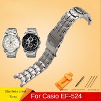 Solid Stainless Steel Watch Band for Casio Edifice Series 5051 EF-524D-7AV/SP-1AV Comfortable to Wear Notch Watch Strap Men