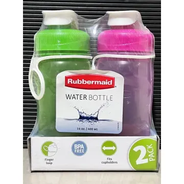 Rubbermaid 14 oz. Reusable Refillable Water Bottle (1 Pack of 2 - Pink &  Green) 