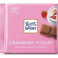 Chocolate Ritter sport   รส Strawberry Yogurt  Net:100 g. BBF 03/11/23