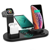 เครื่องชาร์จไร้สายตั้งโต๊ะแนวตั้ง4 In 1 Qi,สำหรับ Apple IWatch /6/5 IPhone 12 13 Pro Max XS Max XR X Airpods Pro Samsung S22 S21 Plus Ultra S20 S10 Xiaomi OPPO แท่นชาร์จเร็ว