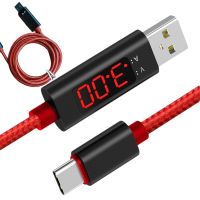 USB Tester ไฟแสดงสถานะการชาร์จ1M Type C เครื่องวัดแรงดันไฟฟ้าจอแสดงผลไนลอนถักสำหรับ Type-C สำหรับ S9 /Android