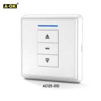 A-Ok รีโมทคอนโทรลไร้สายติดผนัง Ac125-01/Ac126-01แบบแผงสวิทช์ติดผนังเดียว/คู่สำหรับ A-Ok มอเตอร์ Rf433มอเตอร์ผ้าม่าน/ท่อ