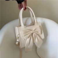 New Style Korean ins Trendy Fairy Shoulder Bag Bow All-Match Cross-Body Classy Portable Small Square 【AUG】