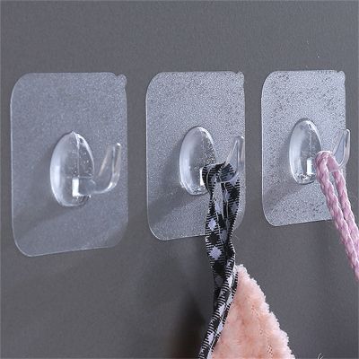 10pc Accessories Wall Hooks Transparent Adhesive Door Hanger Hanging