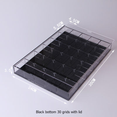 Clear Acrylic Tray with Lid Charm Jewelry Beads Collection Box Dustproof Organizer AccessorieDisplay Classified Storage Case