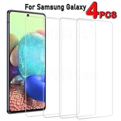 แก้วปกป้องหน้าจอ4ชิ้นสำหรับ Samsung Galaxy A12,A51 A71 A50 A31 A70 A11 A10 A30S A40 A20e M21 A42 A72 A52 A32