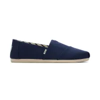 TOMS รองเท้าลำลองผู้หญิง แบบสลิปออน (Slip on) รุ่น Alpargata Seasonal Navy Recycled Cotton Canvas (A) รองเท้าลิขสิทธิ์แท้