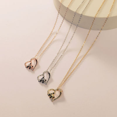 Charm Jewelry Girls Gifts Sweet Heart Shape Necklace Necklace Panda Pendant Necklace Pendant Necklace