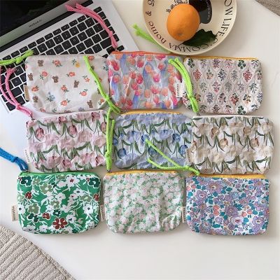 【CC】 Kawaii Floral Storage Makeup Handbags Wallet Organizer Cases